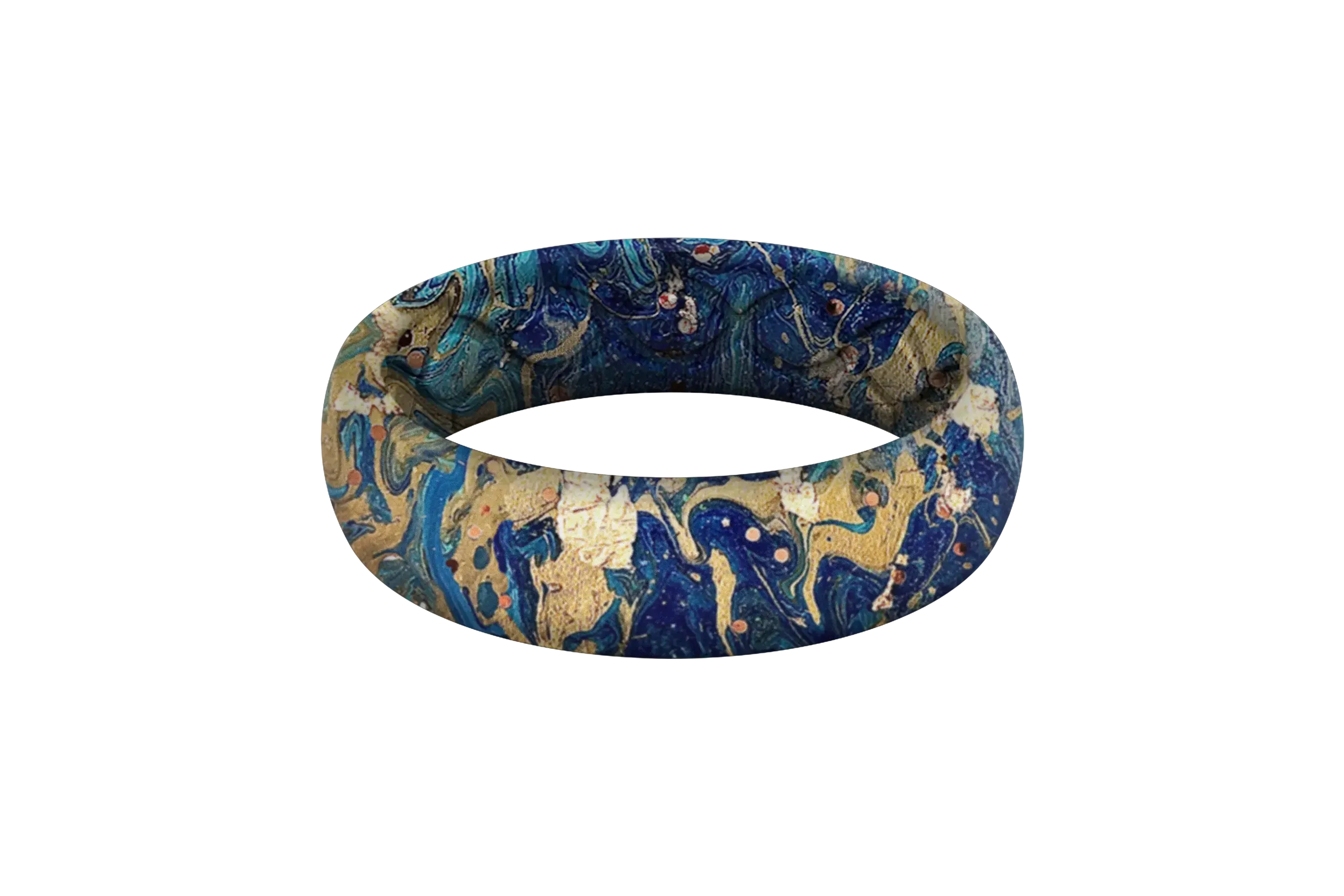 Blue Swirl Thin Ring